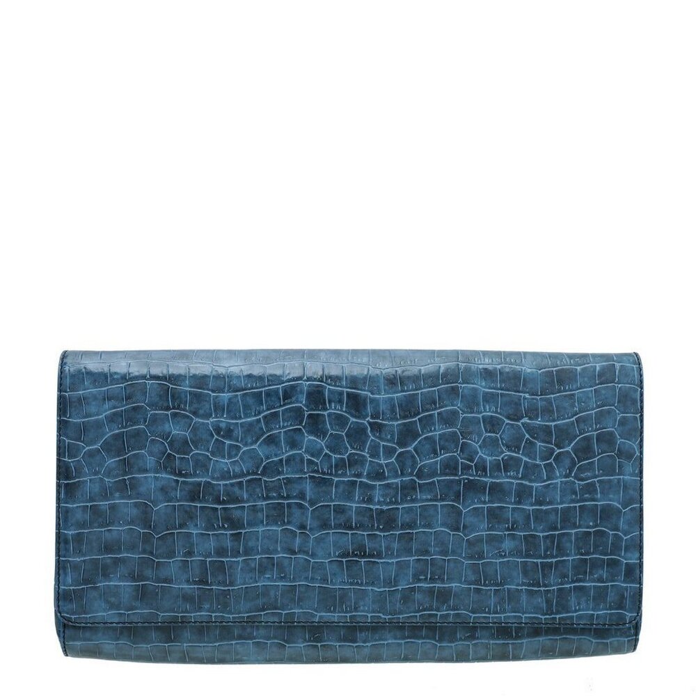Stella Mccartney Blue Faux Croc Betty Clutch Blue 304958-W9275-4005